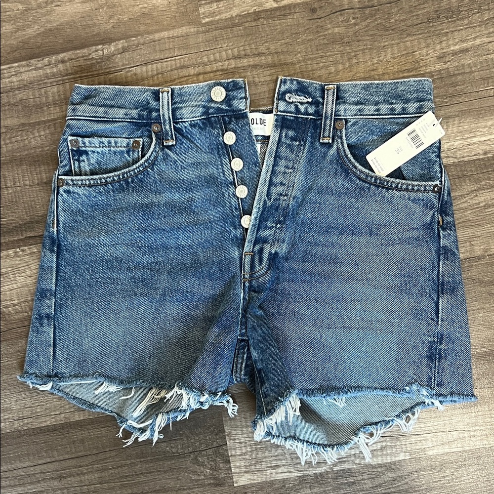 Agolde Parker Long Denim Shorts